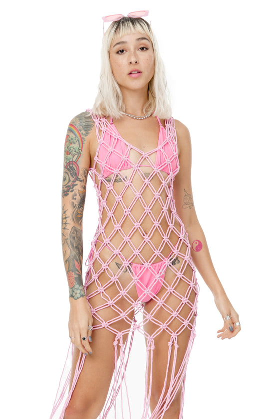 PINK NET COVER UP